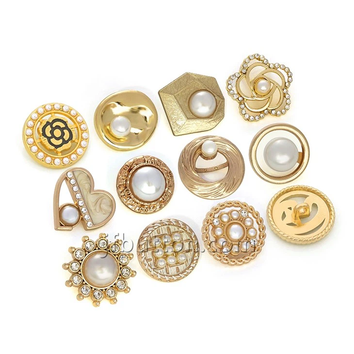 Custom Metal Shank Button With Pearl suppliers