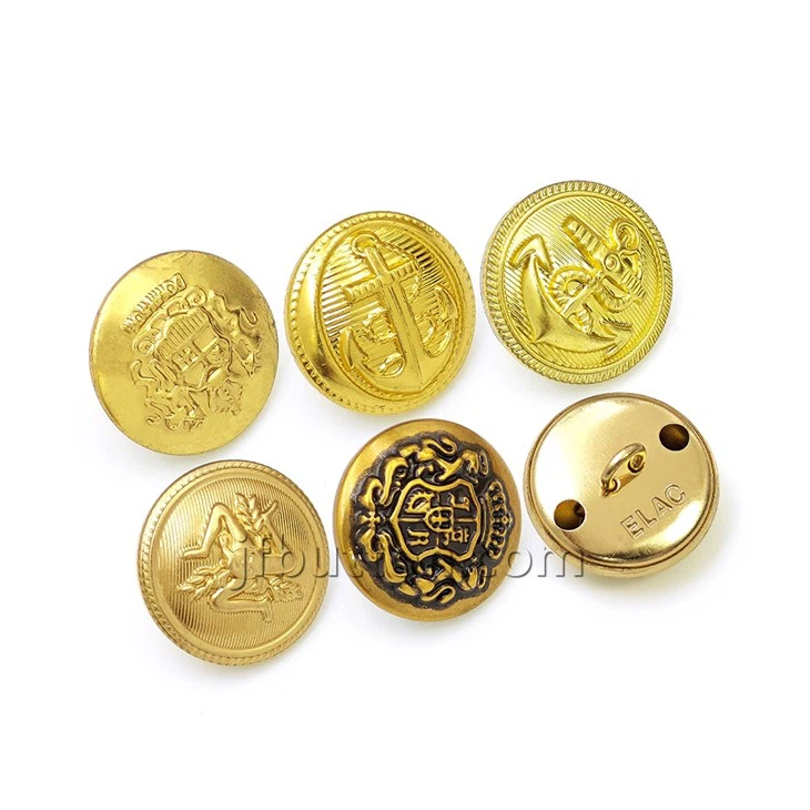 Embossed Metal Shank Button For Military Suit factory